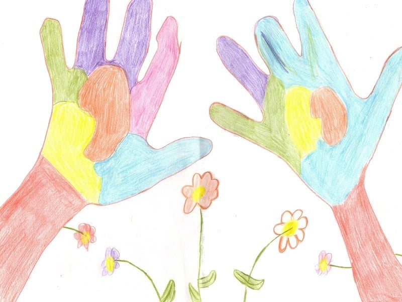 Activité enfant - une peinture au doigt pour réaliser une fleur