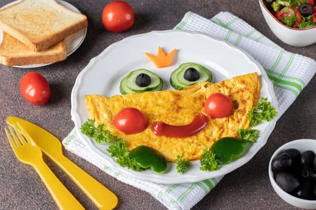 food art avec une omelette pour les enfants