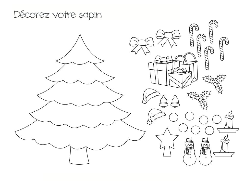 coloriage sapin 18 modeles a imprimer