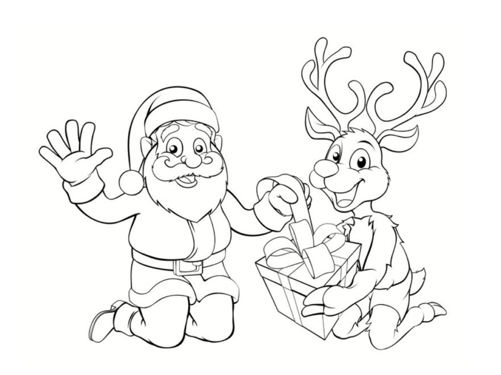 Coloriage renne de Noël  24 dessins à imprimer gratuitement