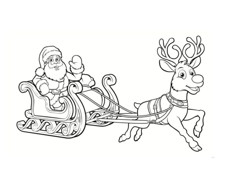 Coloriage renne de Noël  24 dessins à imprimer gratuitement