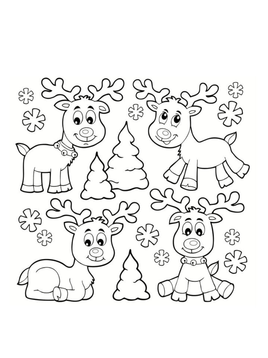 Coloriage renne de Noël : 24 dessins à imprimer gratuitement
