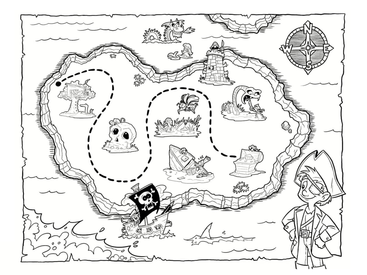 Coloriage Carte Au Tresor Dessins A Imprimer Gratuitement