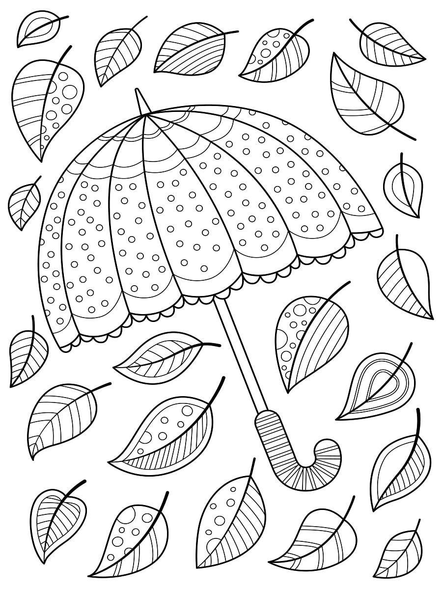 Coloriage feuille d'automne facile  Dessin à colorier & imprimer en PDF
