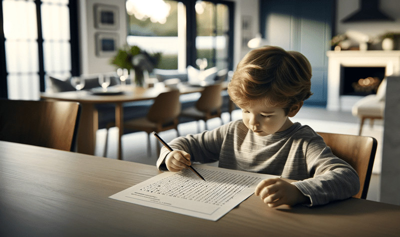 enfant qui décode un message en morse