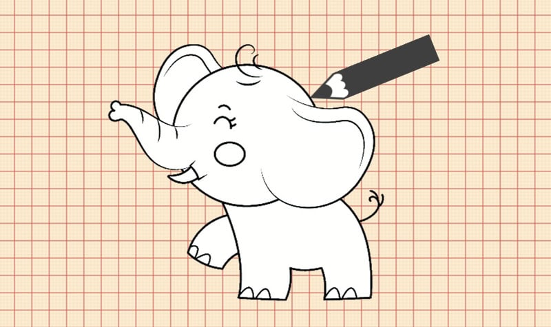 tutoriel pour dessiner un éléphant mignon