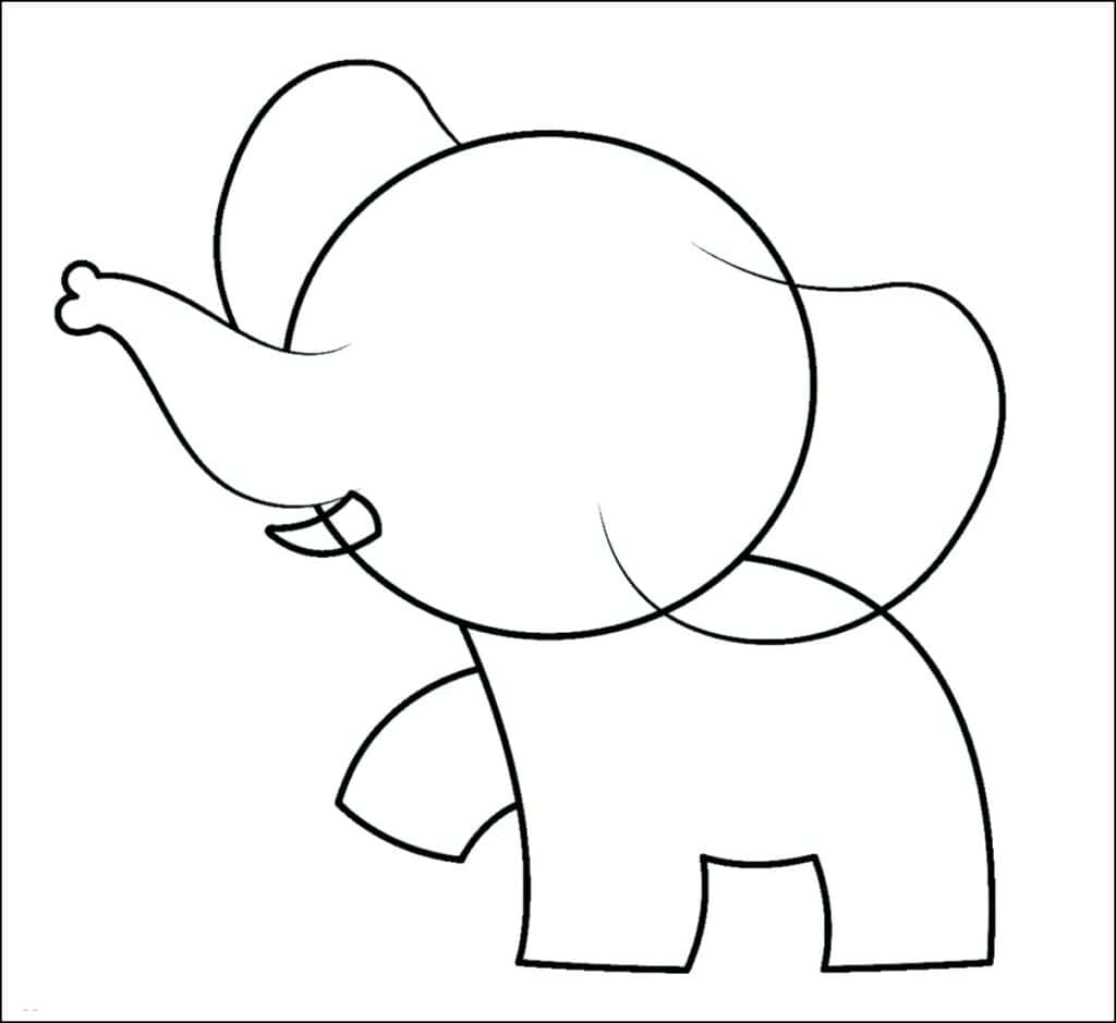 je dessine un éléphant facile