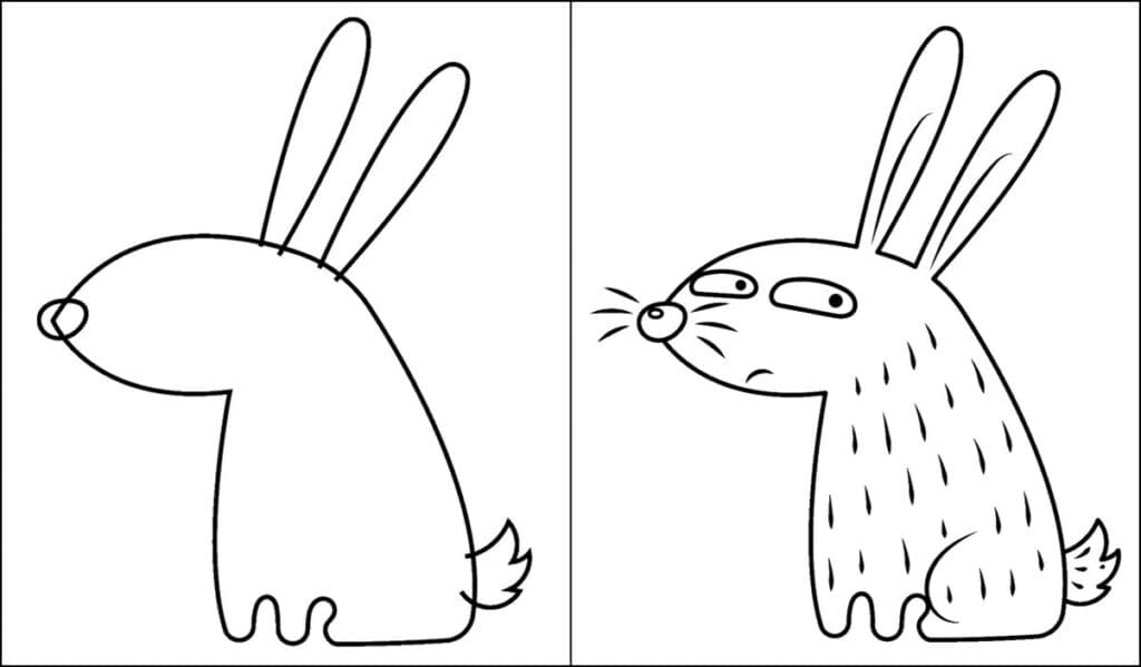 comment dessiner un lapin de profil