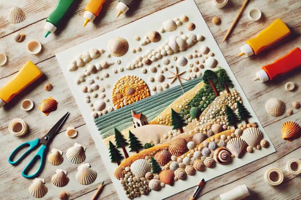 paysage en coquillages