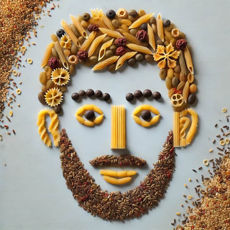 portrait avec des aliments secs