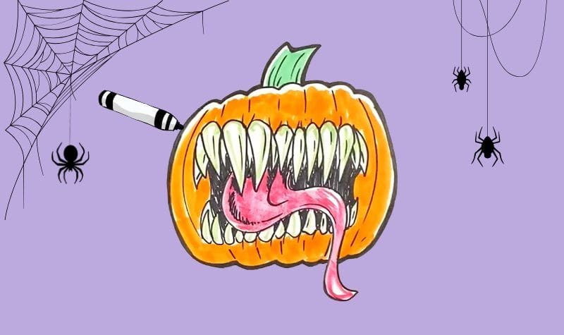 dessin halloween qui fait peur tutoriel