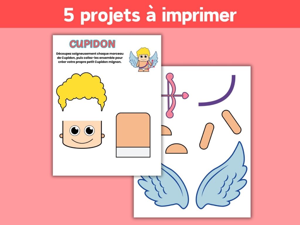 cupidon saint valentin à imprimer