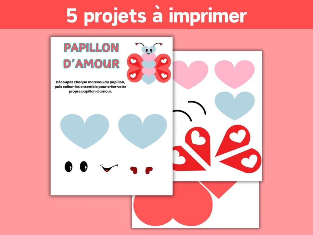 papillon saint valentin à imprimer