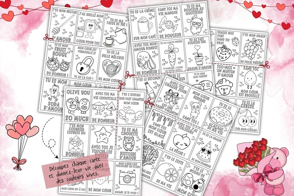 coloriages carte saint valentin