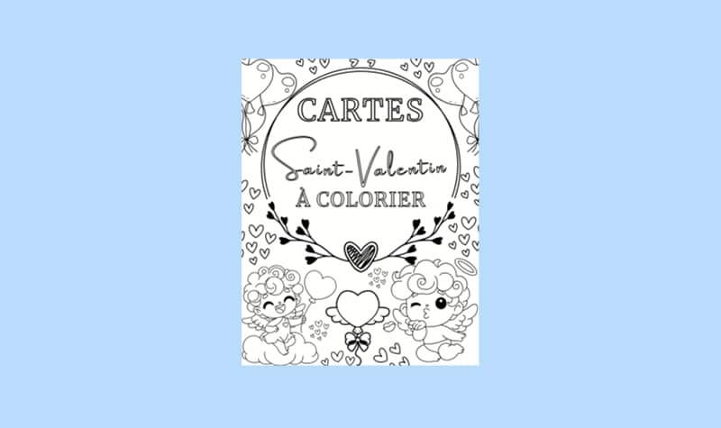 coloriage carte saint valentin