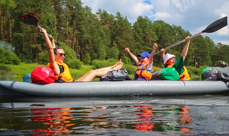 kayak en famille